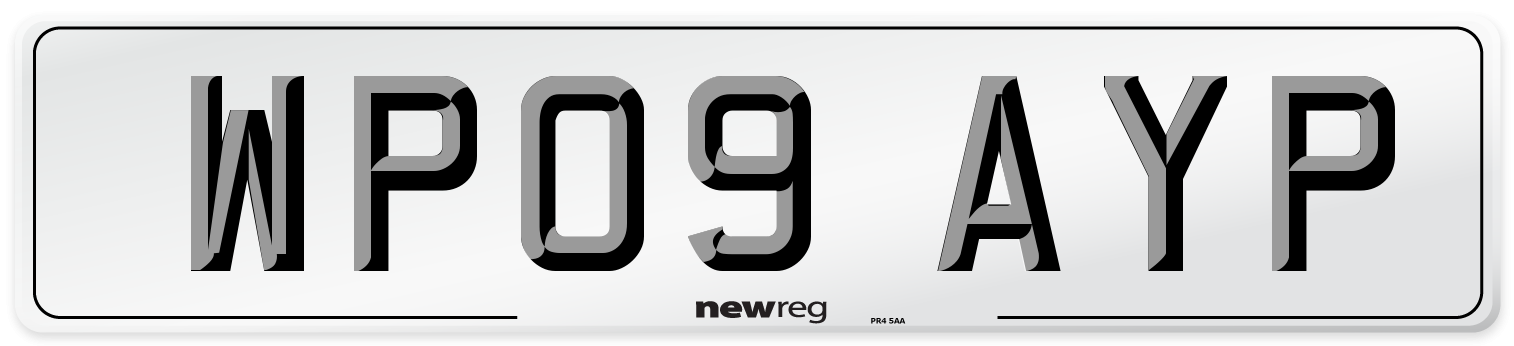 WP09 AYP Number Plate from New Reg